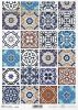 Papel de arroz vintage, azulejos de colores*Vintage Reispapier, bunte Fliesen*Винтажная рисовая бумага, красочные плитки